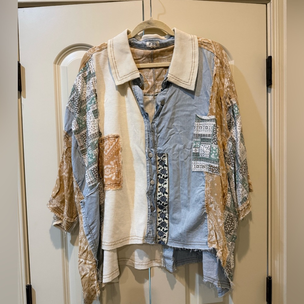 POL Patchwork Shirt size Small - image 1